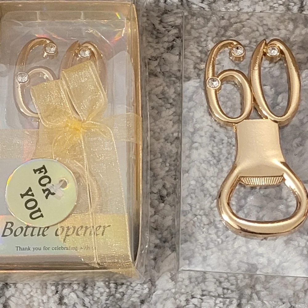 20 pcs gold metal, Bottle openers, favors (celebrate 60 years)